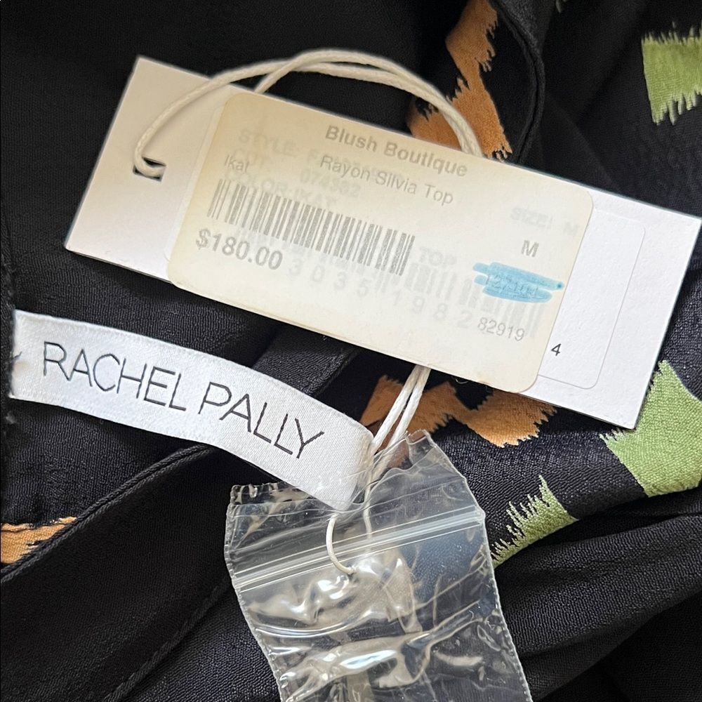 NWT Rachel Pally Rayon Silvia Top Black Long Sleeves in Size M - Picture 15 of 16